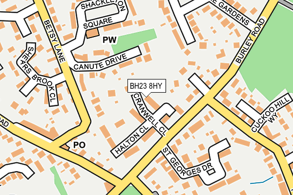 BH23 8HY map - OS OpenMap – Local (Ordnance Survey)