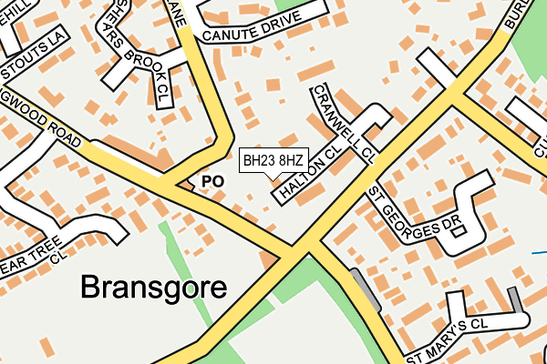 BH23 8HZ map - OS OpenMap – Local (Ordnance Survey)
