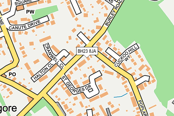 BH23 8JA map - OS OpenMap – Local (Ordnance Survey)