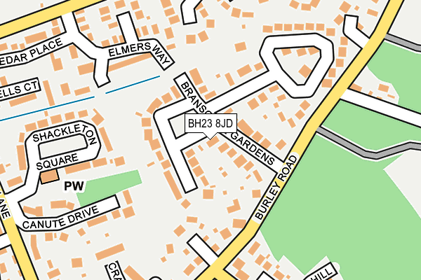 BH23 8JD map - OS OpenMap – Local (Ordnance Survey)