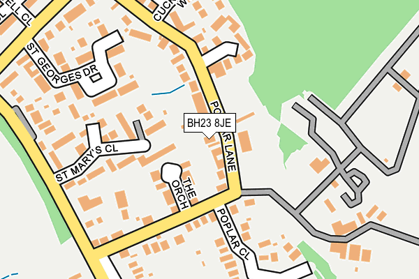BH23 8JE map - OS OpenMap – Local (Ordnance Survey)