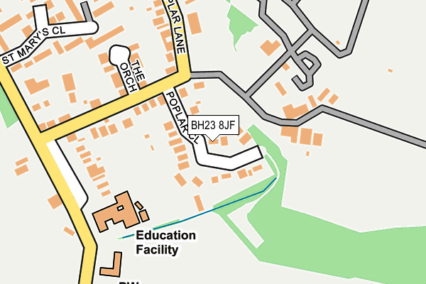 BH23 8JF map - OS OpenMap – Local (Ordnance Survey)