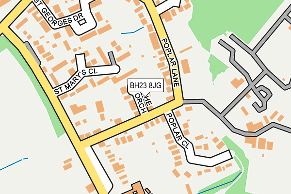 BH23 8JG map - OS OpenMap – Local (Ordnance Survey)