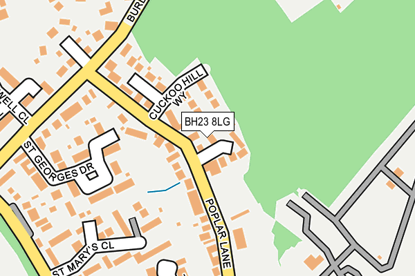 BH23 8LG map - OS OpenMap – Local (Ordnance Survey)