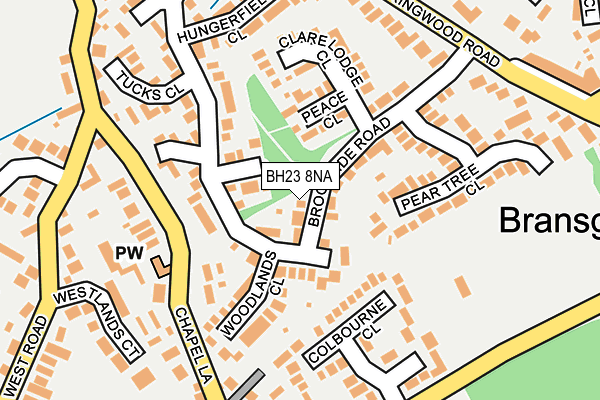 BH23 8NA map - OS OpenMap – Local (Ordnance Survey)
