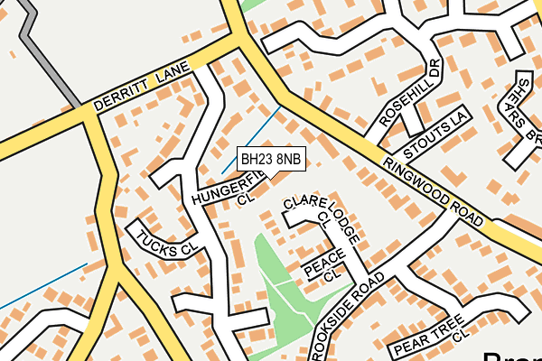 BH23 8NB map - OS OpenMap – Local (Ordnance Survey)