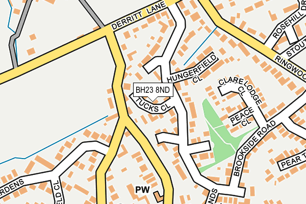 BH23 8ND map - OS OpenMap – Local (Ordnance Survey)