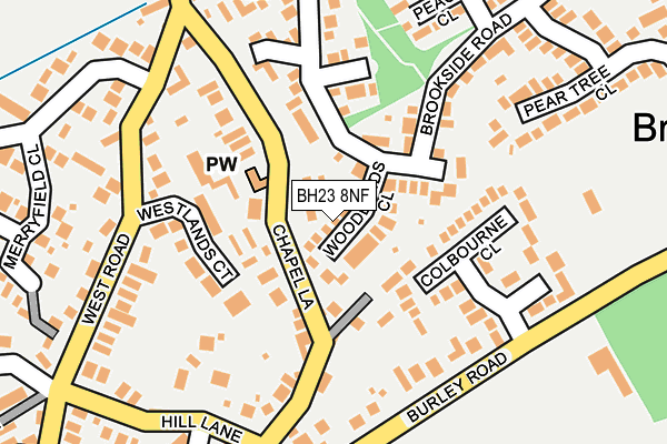 BH23 8NF map - OS OpenMap – Local (Ordnance Survey)