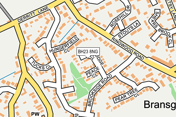 BH23 8NG map - OS OpenMap – Local (Ordnance Survey)