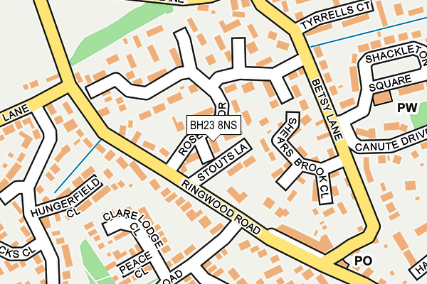 BH23 8NS map - OS OpenMap – Local (Ordnance Survey)