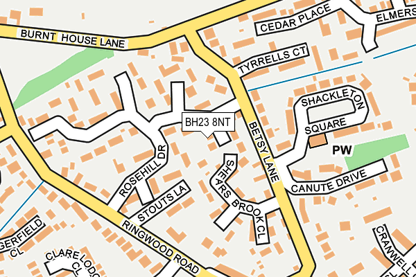 BH23 8NT map - OS OpenMap – Local (Ordnance Survey)