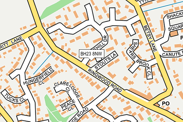 BH23 8NW map - OS OpenMap – Local (Ordnance Survey)