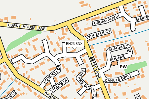 BH23 8NX map - OS OpenMap – Local (Ordnance Survey)