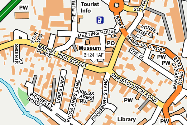BH24 1AF map - OS OpenMap – Local (Ordnance Survey)