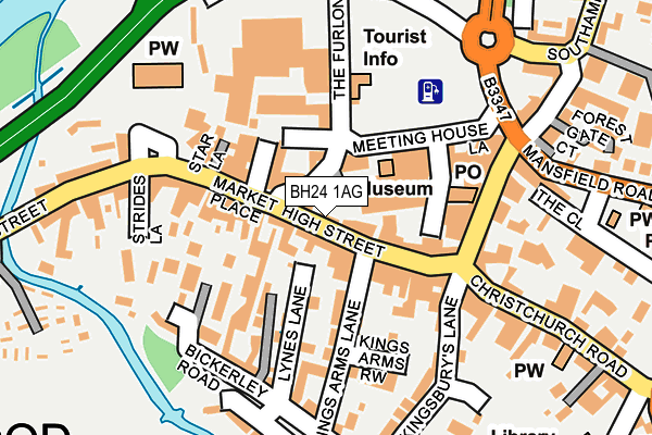 BH24 1AG map - OS OpenMap – Local (Ordnance Survey)