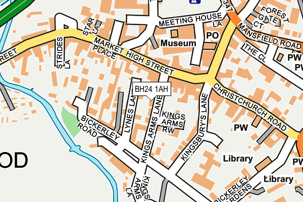 BH24 1AH map - OS OpenMap – Local (Ordnance Survey)