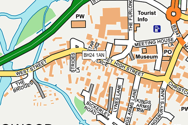 BH24 1AN map - OS OpenMap – Local (Ordnance Survey)