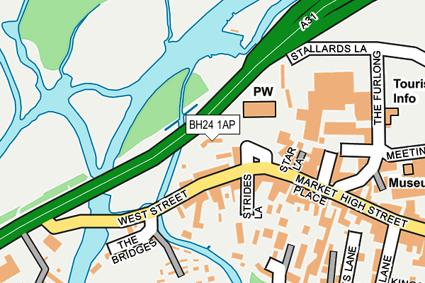 BH24 1AP map - OS OpenMap – Local (Ordnance Survey)