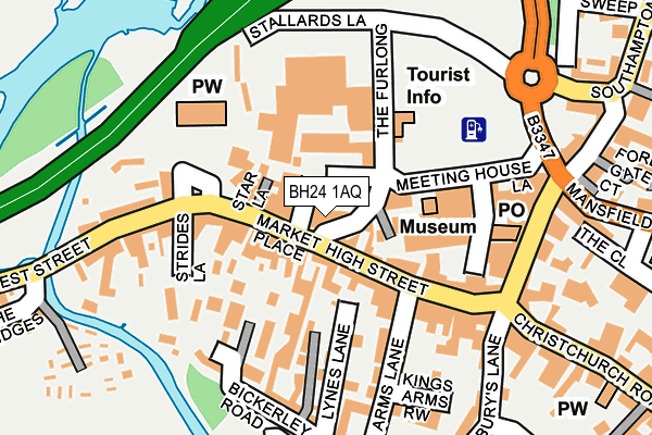 BH24 1AQ map - OS OpenMap – Local (Ordnance Survey)