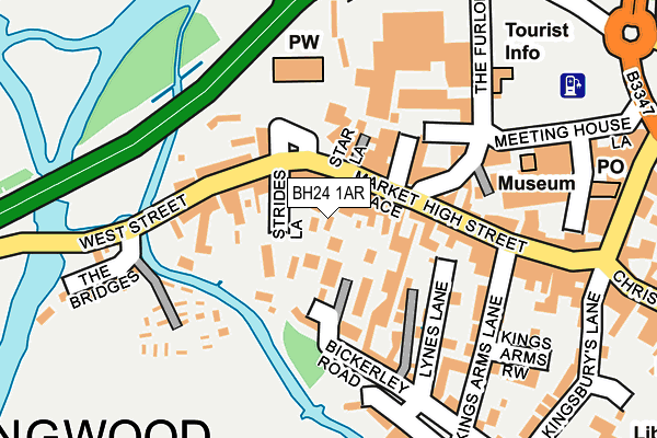 BH24 1AR map - OS OpenMap – Local (Ordnance Survey)