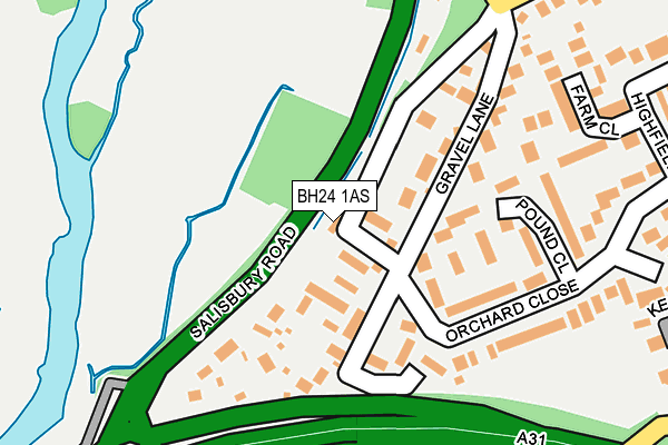 BH24 1AS map - OS OpenMap – Local (Ordnance Survey)