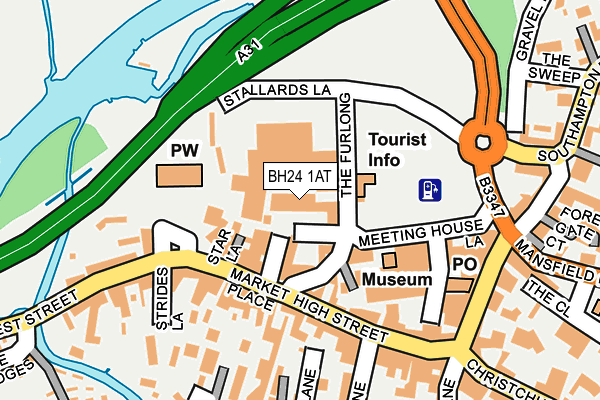 BH24 1AT map - OS OpenMap – Local (Ordnance Survey)