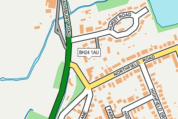 BH24 1AU map - OS OpenMap – Local (Ordnance Survey)