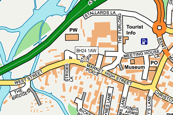 BH24 1AW map - OS OpenMap – Local (Ordnance Survey)