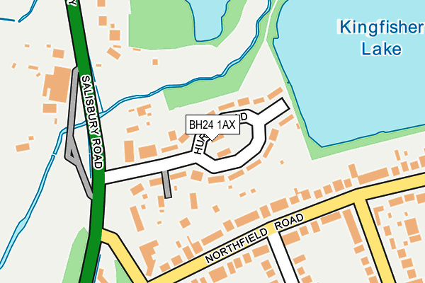 BH24 1AX map - OS OpenMap – Local (Ordnance Survey)