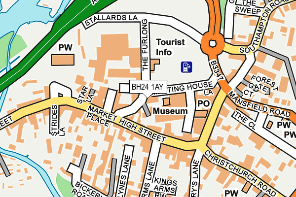BH24 1AY map - OS OpenMap – Local (Ordnance Survey)