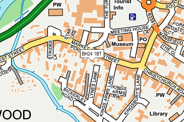 BH24 1BT map - OS OpenMap – Local (Ordnance Survey)
