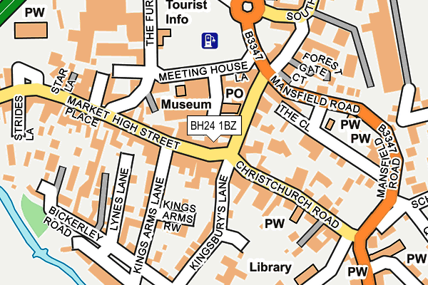 BH24 1BZ map - OS OpenMap – Local (Ordnance Survey)