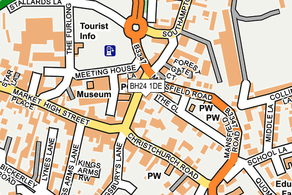 BH24 1DE map - OS OpenMap – Local (Ordnance Survey)