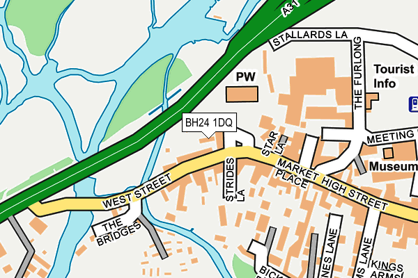 BH24 1DQ map - OS OpenMap – Local (Ordnance Survey)