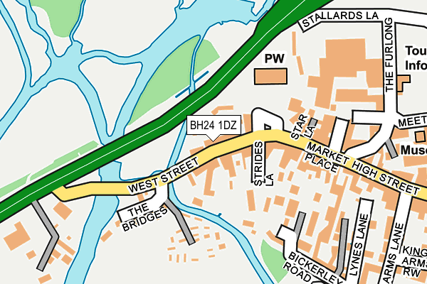 BH24 1DZ map - OS OpenMap – Local (Ordnance Survey)