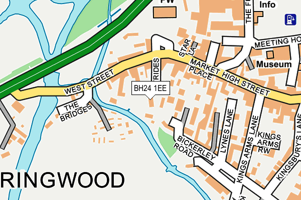 BH24 1EE map - OS OpenMap – Local (Ordnance Survey)