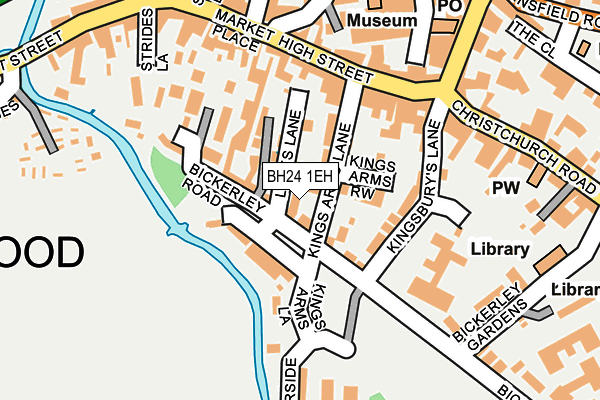BH24 1EH map - OS OpenMap – Local (Ordnance Survey)