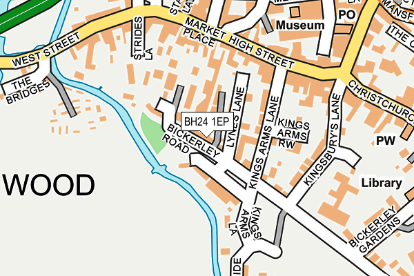 BH24 1EP map - OS OpenMap – Local (Ordnance Survey)