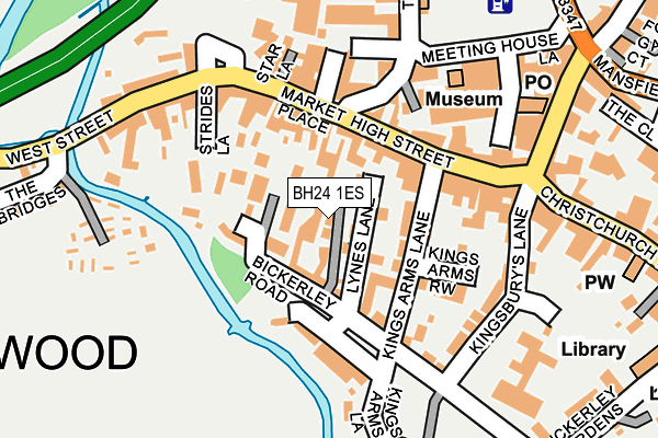 BH24 1ES map - OS OpenMap – Local (Ordnance Survey)