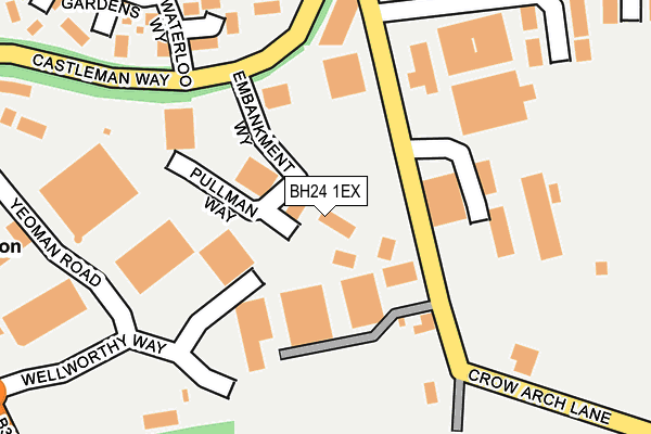 BH24 1EX map - OS OpenMap – Local (Ordnance Survey)