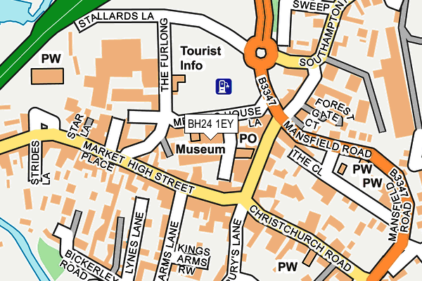 BH24 1EY map - OS OpenMap – Local (Ordnance Survey)