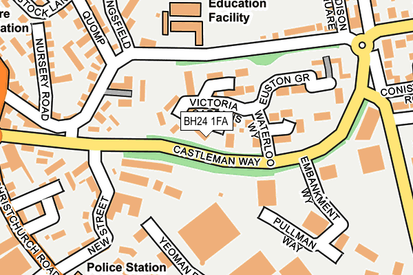 BH24 1FA map - OS OpenMap – Local (Ordnance Survey)