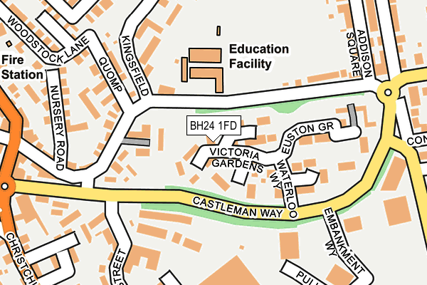 BH24 1FD map - OS OpenMap – Local (Ordnance Survey)