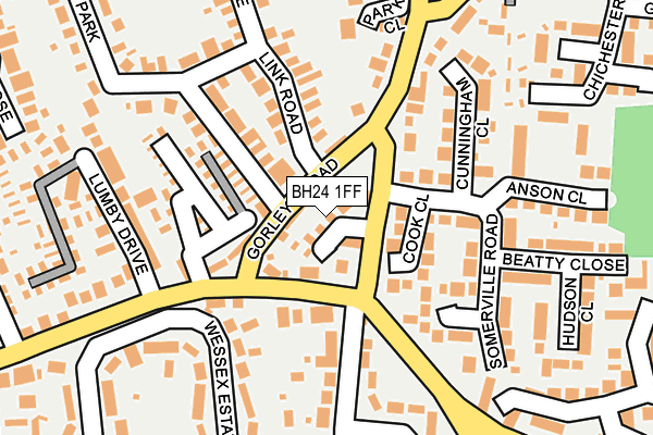 BH24 1FF map - OS OpenMap – Local (Ordnance Survey)