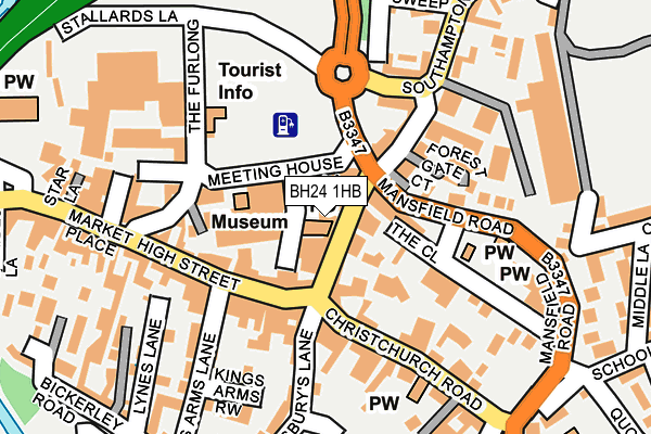 BH24 1HB map - OS OpenMap – Local (Ordnance Survey)