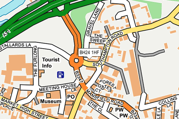 BH24 1HF map - OS OpenMap – Local (Ordnance Survey)