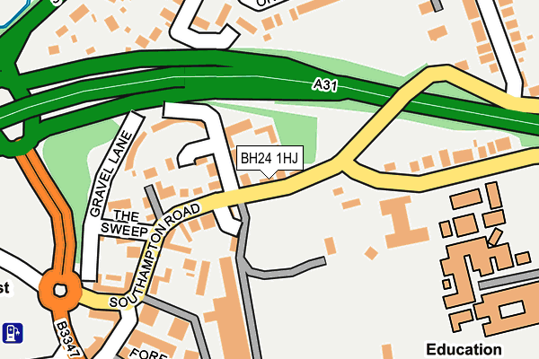 BH24 1HJ map - OS OpenMap – Local (Ordnance Survey)