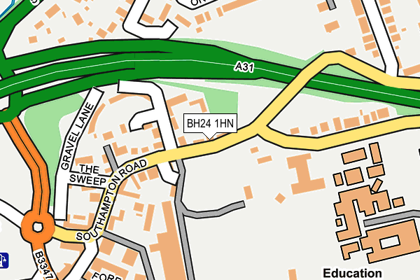 BH24 1HN map - OS OpenMap – Local (Ordnance Survey)