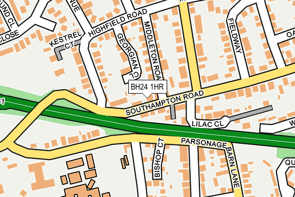 BH24 1HR map - OS OpenMap – Local (Ordnance Survey)