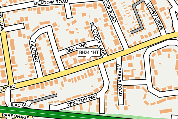 BH24 1HT map - OS OpenMap – Local (Ordnance Survey)
